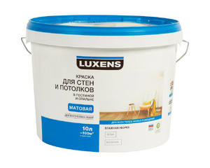 Краска для стен гостиной и спальни Luxens 10 л